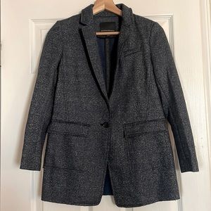 NWOT Banana Republic Wool Blazer 00 Petite Navy Blue